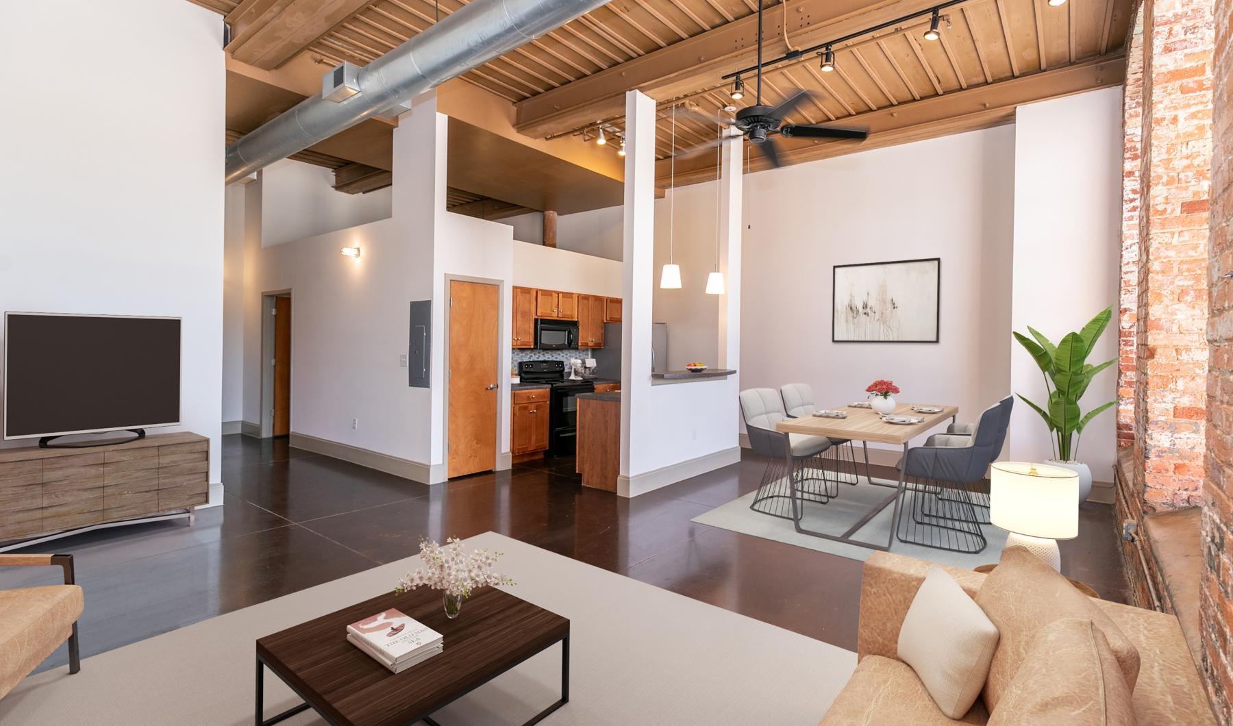 The essence of exceptional living a living room with a large ceiling